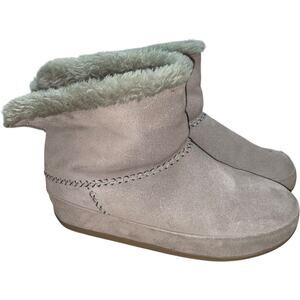 FITFLOP Mukluk Gray Suede Shearling Lined Platform Boots     Size: 9